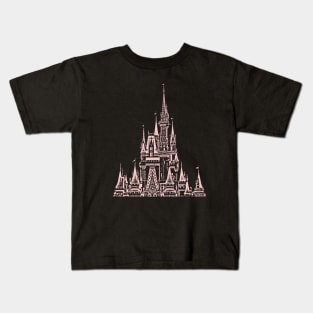 Millennial Pink Magic Castle Stamp Kids T-Shirt